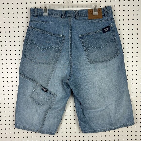 Den'em‎ Jenz Denim Y2K Cargo Jean Shorts Size 36 Light Wash Work Wear Skate Blue - Picture 2 of 8
